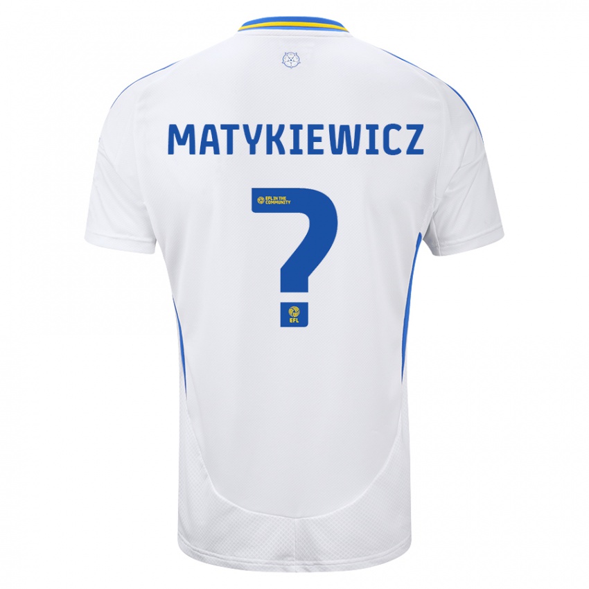 Kinder Luke Matykiewicz #0 Weiß Blau Heimtrikot Trikot 2024/25 T-Shirt