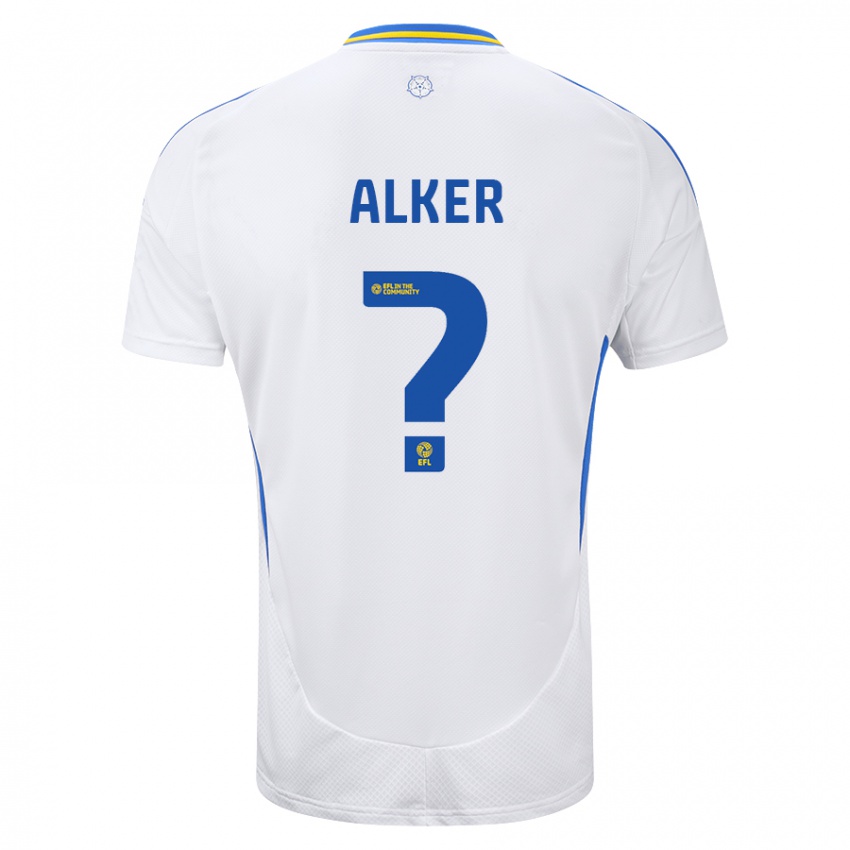 Kinder Samuel Alker #0 Weiß Blau Heimtrikot Trikot 2024/25 T-Shirt