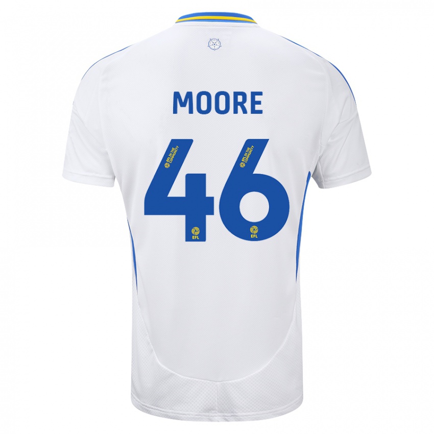 Kinder Kris Moore #46 Weiß Blau Heimtrikot Trikot 2024/25 T-Shirt