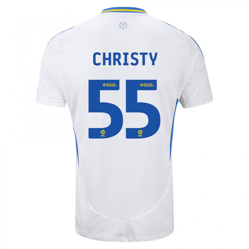 Kinder Harry Christy #55 Weiß Blau Heimtrikot Trikot 2024/25 T-Shirt