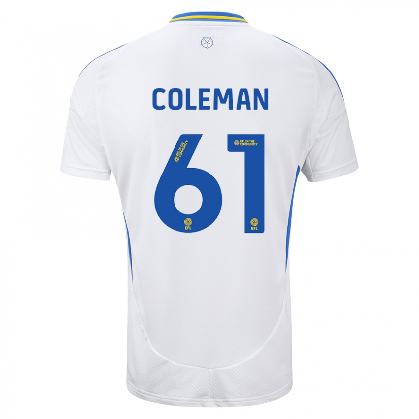 Kinder Cian Coleman #61 Weiß Blau Heimtrikot Trikot 2024/25 T-Shirt