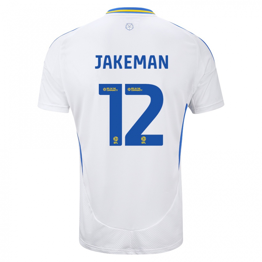 Kinder Harriet Jakeman #12 Weiß Blau Heimtrikot Trikot 2024/25 T-Shirt