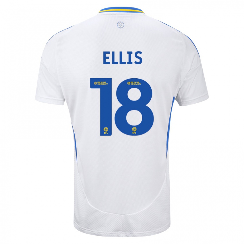 Kinder Macy Ellis #18 Weiß Blau Heimtrikot Trikot 2024/25 T-Shirt