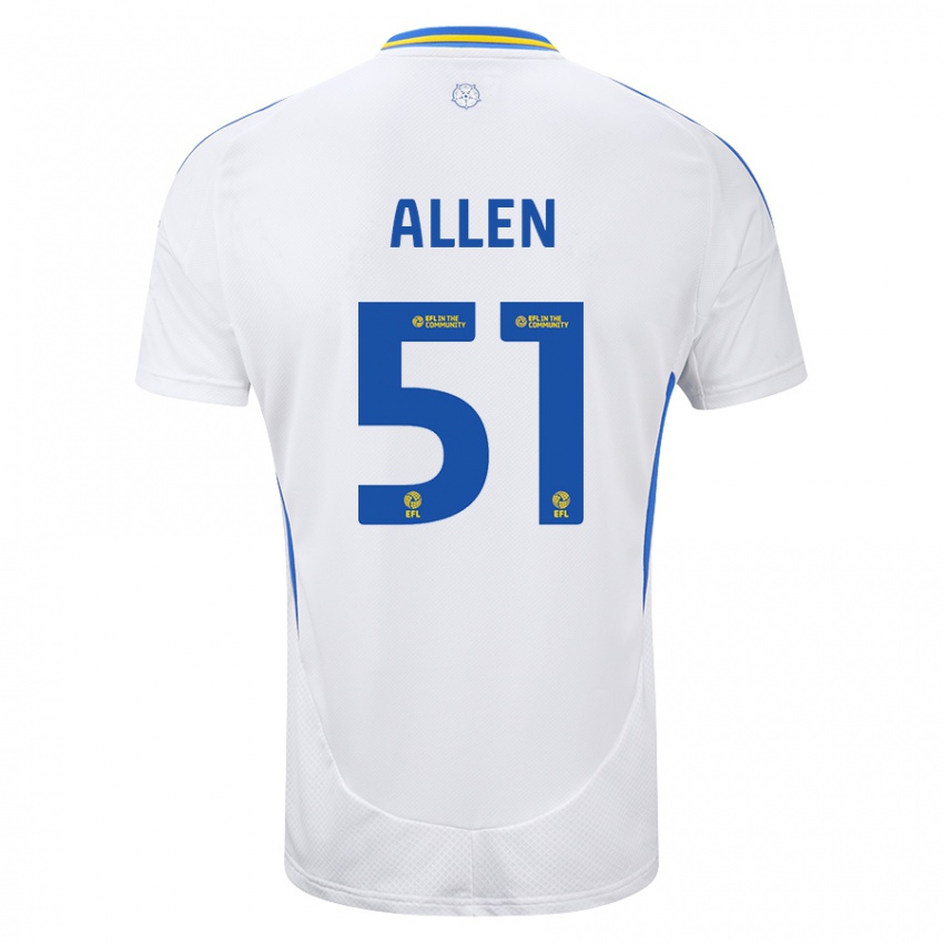 Kinder Charlie Allen #51 Weiß Blau Heimtrikot Trikot 2024/25 T-Shirt