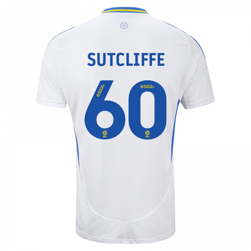 Kinder Harvey Sutcliffe #60 Weiß Blau Heimtrikot Trikot 2024/25 T-Shirt