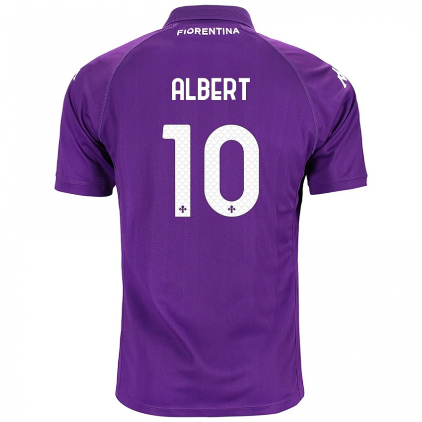 Kinder Albert Gudmundsson #10 Violett Heimtrikot Trikot 2024/25 T-Shirt