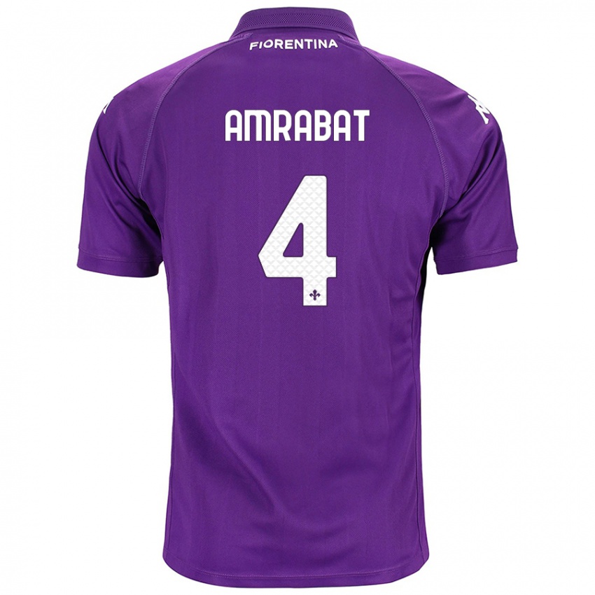 Kinder Sofyan Amrabat #4 Violett Heimtrikot Trikot 2024/25 T-Shirt