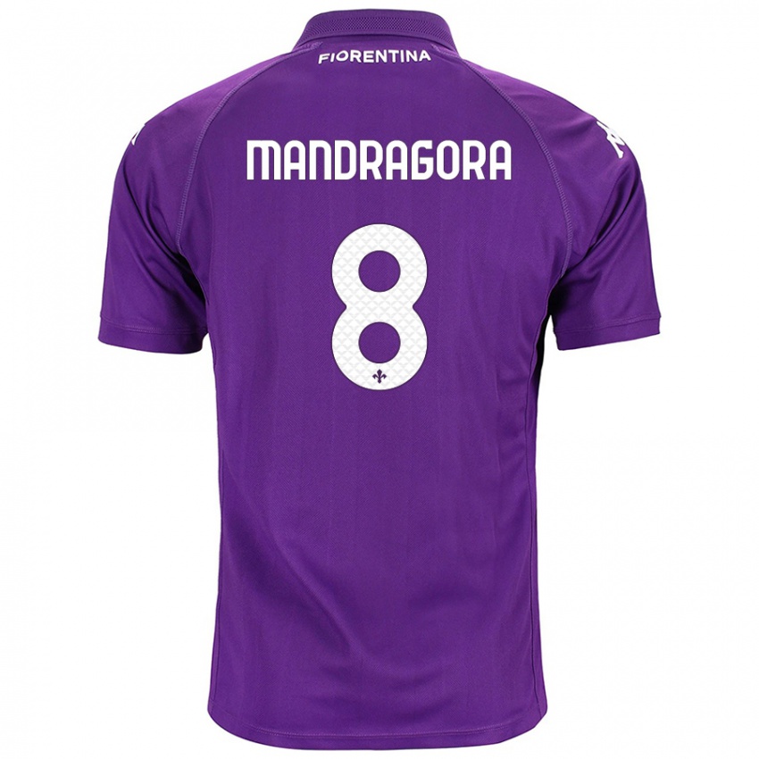 Kinder Rolando Mandragora #8 Violett Heimtrikot Trikot 2024/25 T-Shirt