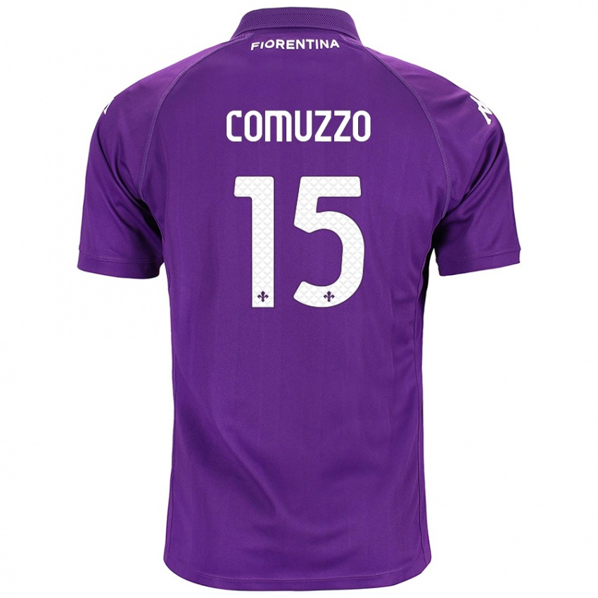 Kinder Pietro Comuzzo #15 Violett Heimtrikot Trikot 2024/25 T-Shirt