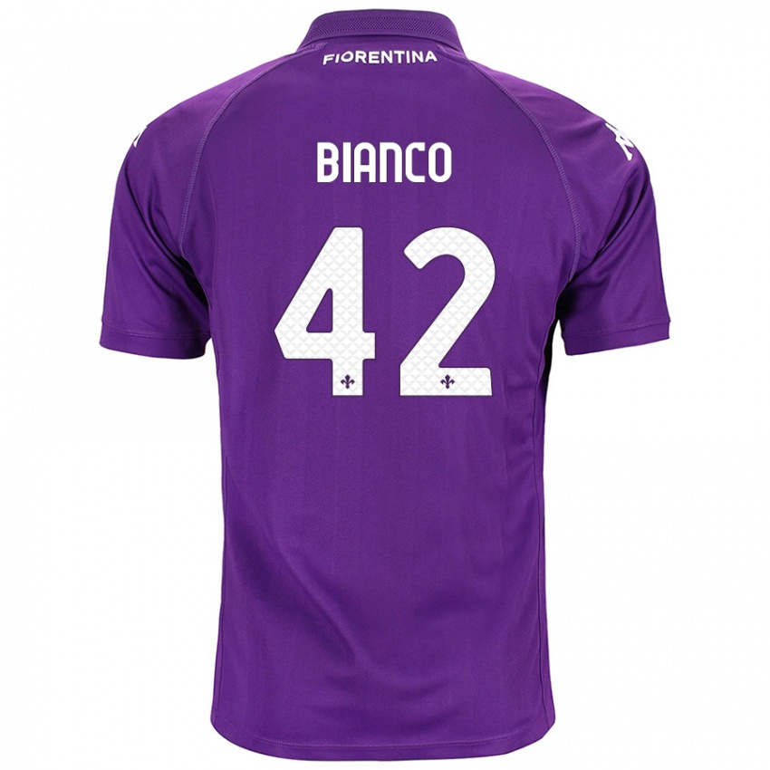 Kinder Alessandro Bianco #42 Violett Heimtrikot Trikot 2024/25 T-Shirt