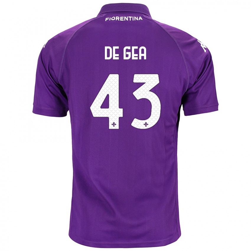 Kinder David De Gea #43 Violett Heimtrikot Trikot 2024/25 T-Shirt