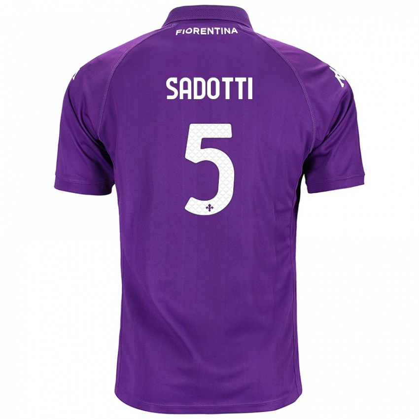 Kinder Edoardo Sadotti #5 Violett Heimtrikot Trikot 2024/25 T-Shirt