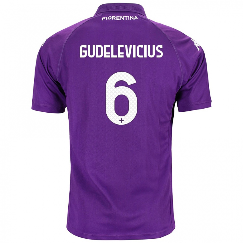 Kinder Ernestas Gudelevicius #6 Violett Heimtrikot Trikot 2024/25 T-Shirt