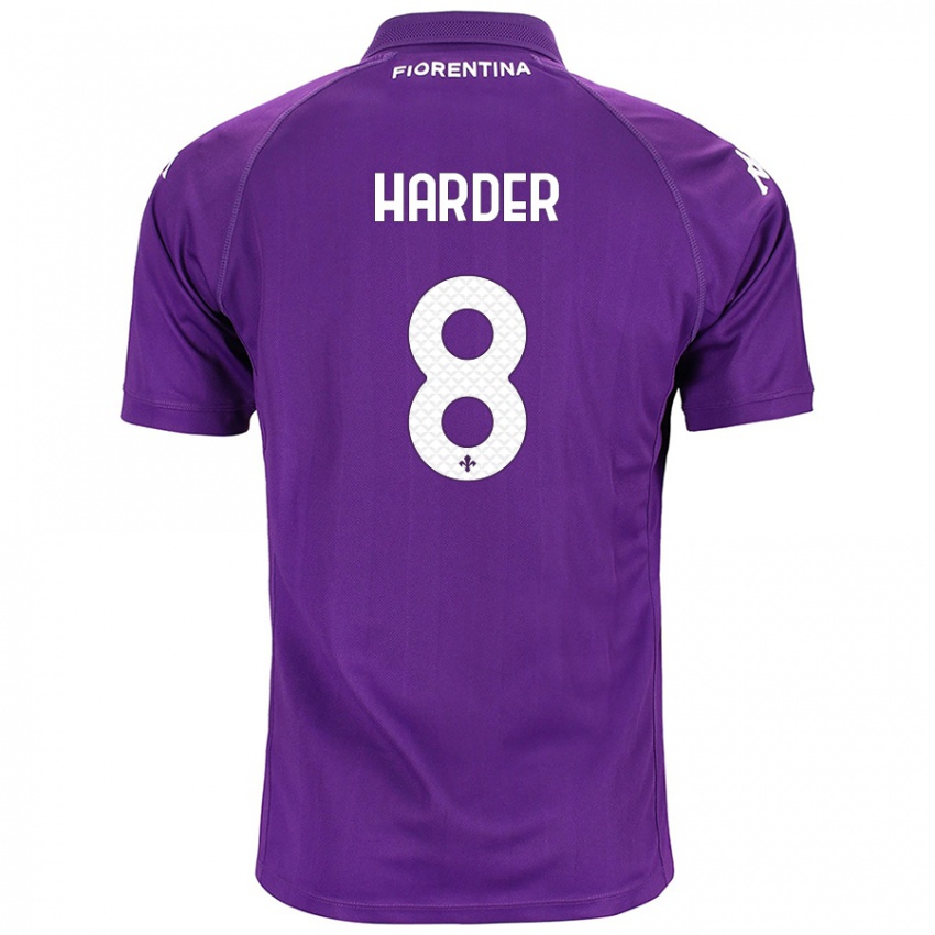 Kinder Jonas Harder #8 Violett Heimtrikot Trikot 2024/25 T-Shirt