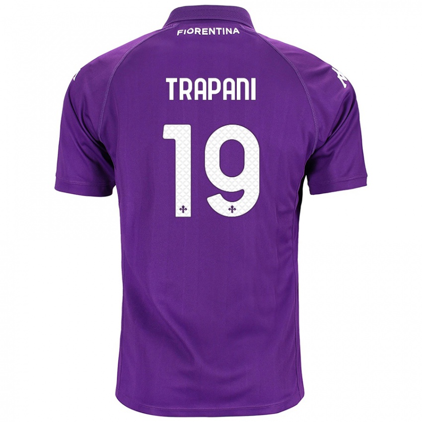 Kinder Niccolò Trapani #19 Violett Heimtrikot Trikot 2024/25 T-Shirt