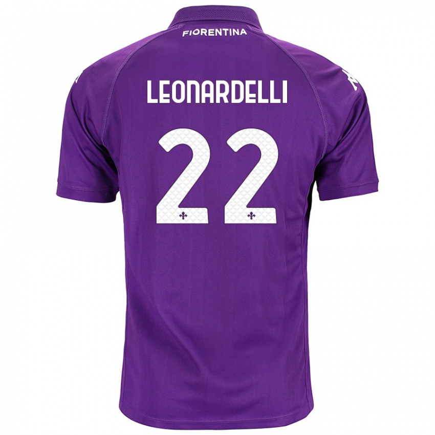 Kinder Pietro Leonardelli #22 Violett Heimtrikot Trikot 2024/25 T-Shirt