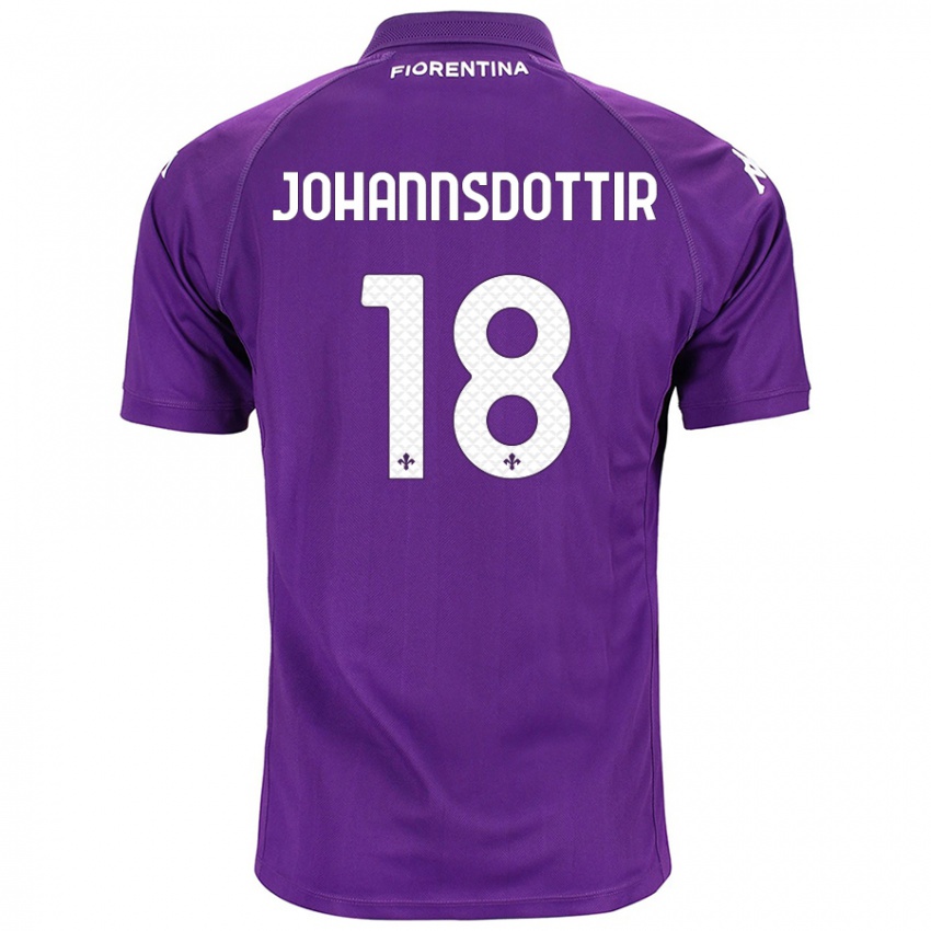 Kinder Alexandra Jóhannsdóttir #18 Violett Heimtrikot Trikot 2024/25 T-Shirt