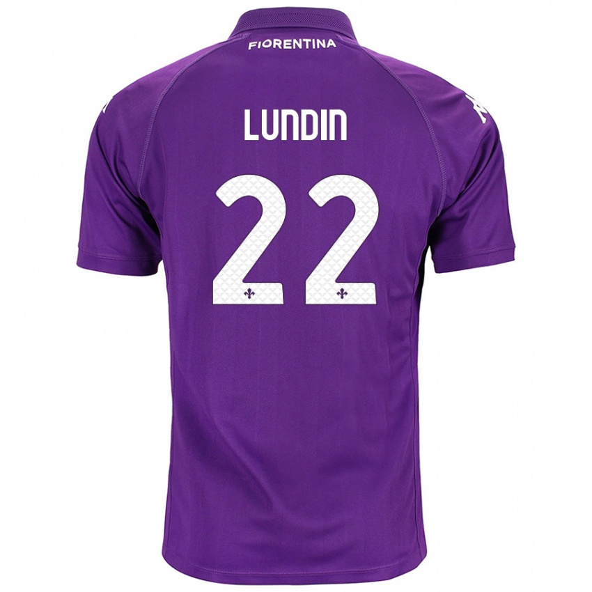 Kinder Karin Lundin #22 Violett Heimtrikot Trikot 2024/25 T-Shirt