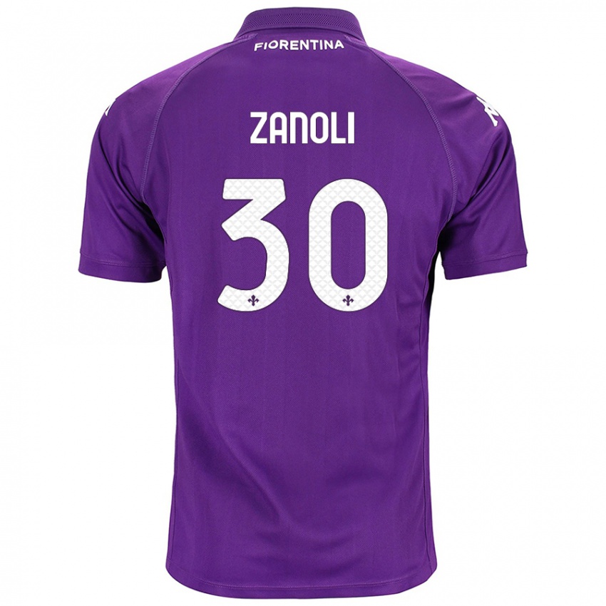 Kinder Martina Zanoli #30 Violett Heimtrikot Trikot 2024/25 T-Shirt