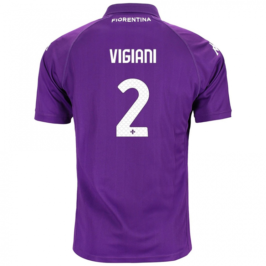 Kinder Lorenzo Vigiani #2 Violett Heimtrikot Trikot 2024/25 T-Shirt