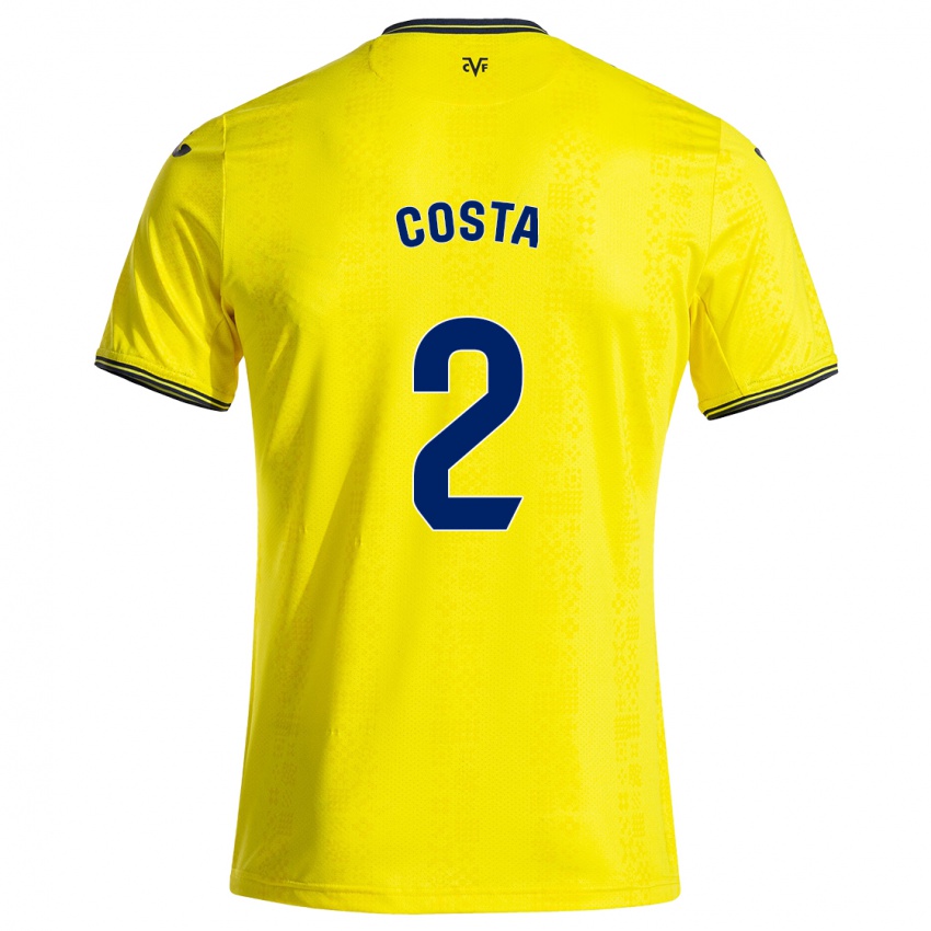 Kinder Logan Costa #2 Gelb Schwarz Heimtrikot Trikot 2024/25 T-Shirt