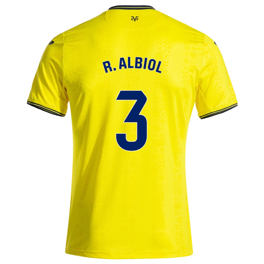 Kinder Raúl Albiol #3 Gelb Schwarz Heimtrikot Trikot 2024/25 T-Shirt