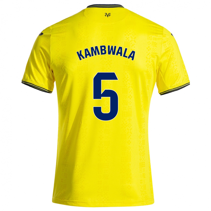 Kinder Willy Kambwala #5 Gelb Schwarz Heimtrikot Trikot 2024/25 T-Shirt