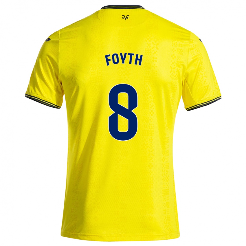 Kinder Juan Foyth #8 Gelb Schwarz Heimtrikot Trikot 2024/25 T-Shirt