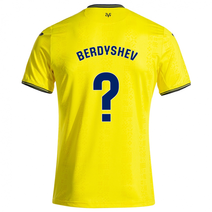 Kinder Tikhon Berdyshev #0 Gelb Schwarz Heimtrikot Trikot 2024/25 T-Shirt