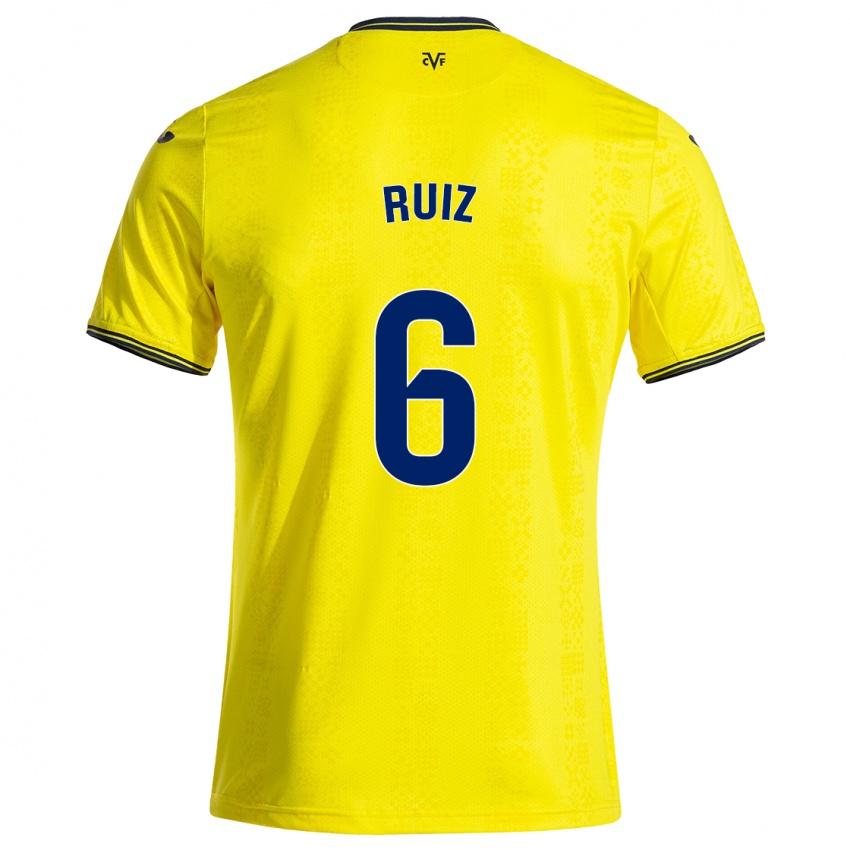 Kinder Joan Ruiz #6 Gelb Schwarz Heimtrikot Trikot 2024/25 T-Shirt