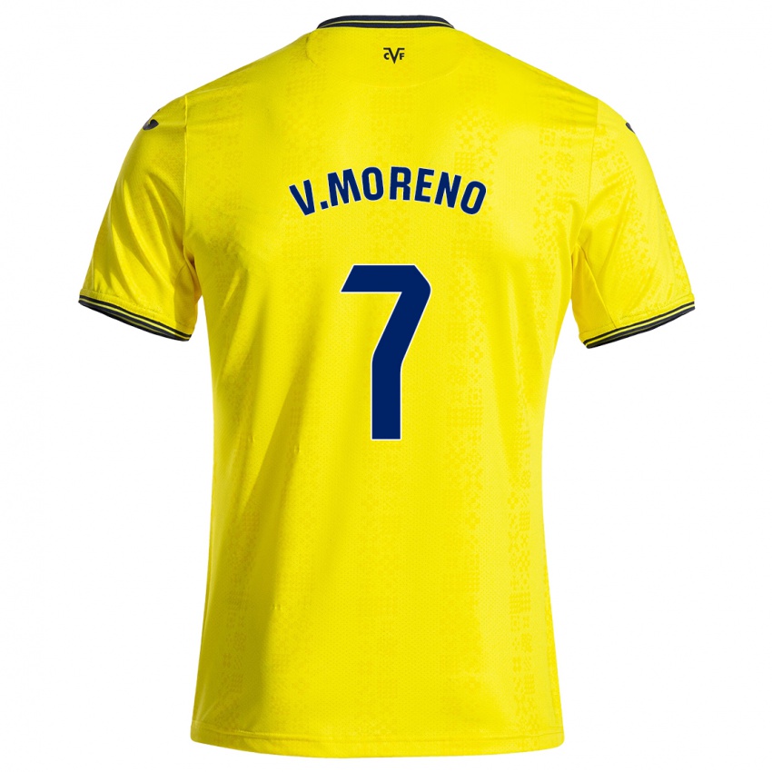 Kinder Víctor Moreno #7 Gelb Schwarz Heimtrikot Trikot 2024/25 T-Shirt