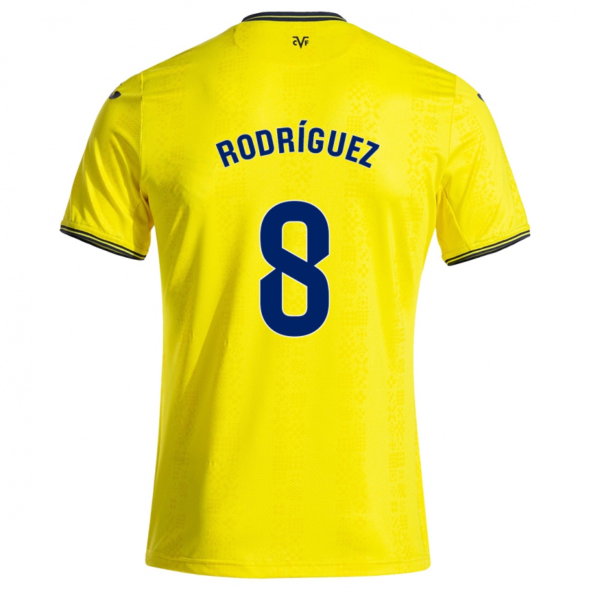 Kinder Unai Rodríguez #8 Gelb Schwarz Heimtrikot Trikot 2024/25 T-Shirt