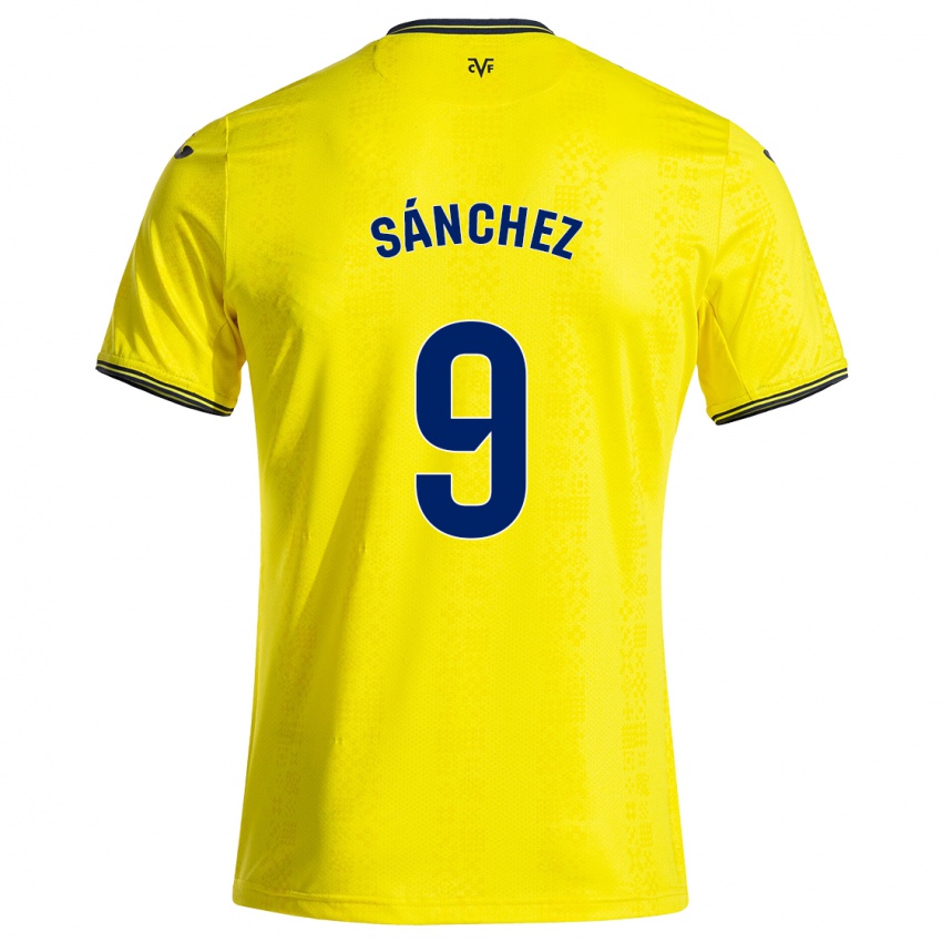 Kinder Edu Sánchez #9 Gelb Schwarz Heimtrikot Trikot 2024/25 T-Shirt