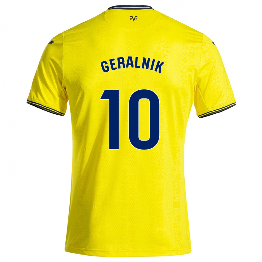 Kinder Tiago Geralnik #10 Gelb Schwarz Heimtrikot Trikot 2024/25 T-Shirt