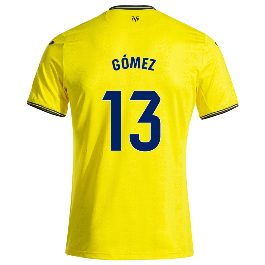 Kinder Rubén Gómez #13 Gelb Schwarz Heimtrikot Trikot 2024/25 T-Shirt