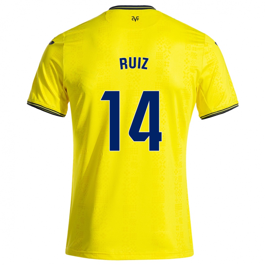 Kinder Adri Ruiz #14 Gelb Schwarz Heimtrikot Trikot 2024/25 T-Shirt