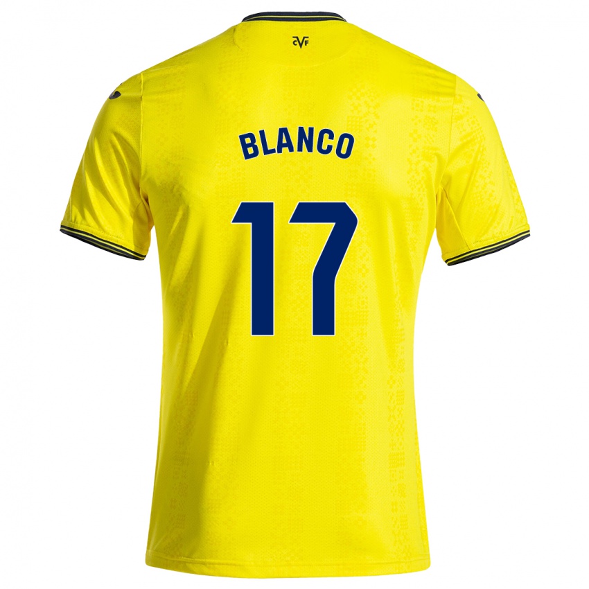 Kinder Fabio Blanco #17 Gelb Schwarz Heimtrikot Trikot 2024/25 T-Shirt