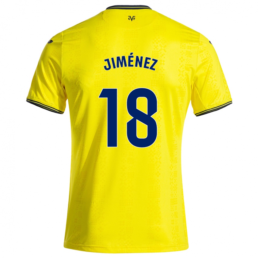 Kinder Alex Jiménez #18 Gelb Schwarz Heimtrikot Trikot 2024/25 T-Shirt