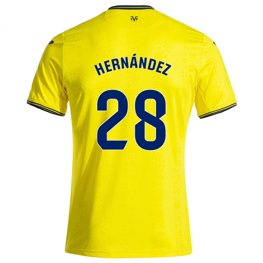 Kinder Gerard Hernández #28 Gelb Schwarz Heimtrikot Trikot 2024/25 T-Shirt