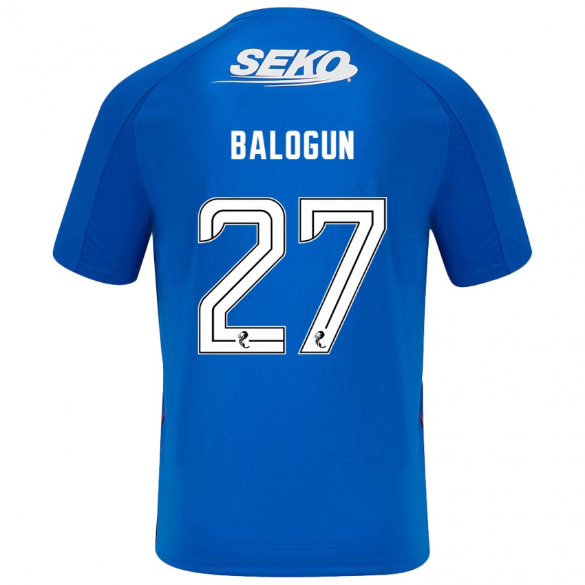 Kinder Leon Balogun #27 Dunkelblau Heimtrikot Trikot 2024/25 T-Shirt