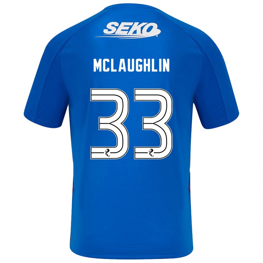 Kinder Jon Mclaughlin #33 Dunkelblau Heimtrikot Trikot 2024/25 T-Shirt