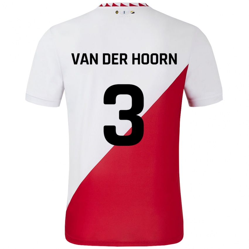 Kinder Mike Van Der Hoorn #3 Weiß Rot Heimtrikot Trikot 2024/25 T-Shirt