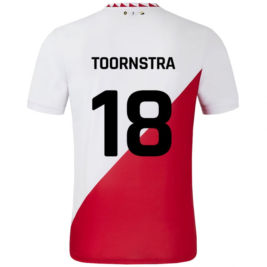 Kinder Jens Toornstra #18 Weiß Rot Heimtrikot Trikot 2024/25 T-Shirt