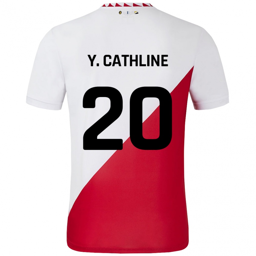 Kinder Yoann Cathline #20 Weiß Rot Heimtrikot Trikot 2024/25 T-Shirt