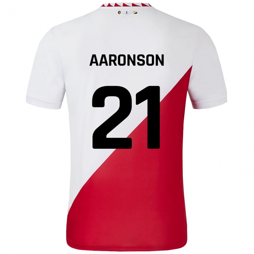 Kinder Paxten Aaronson #21 Weiß Rot Heimtrikot Trikot 2024/25 T-Shirt