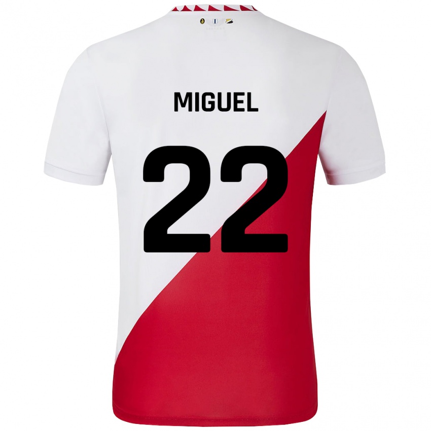 Kinder Miguel Rodríguez #22 Weiß Rot Heimtrikot Trikot 2024/25 T-Shirt