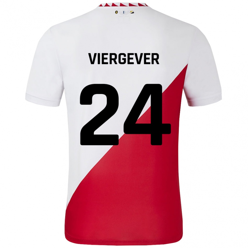 Kinder Nick Viergever #24 Weiß Rot Heimtrikot Trikot 2024/25 T-Shirt