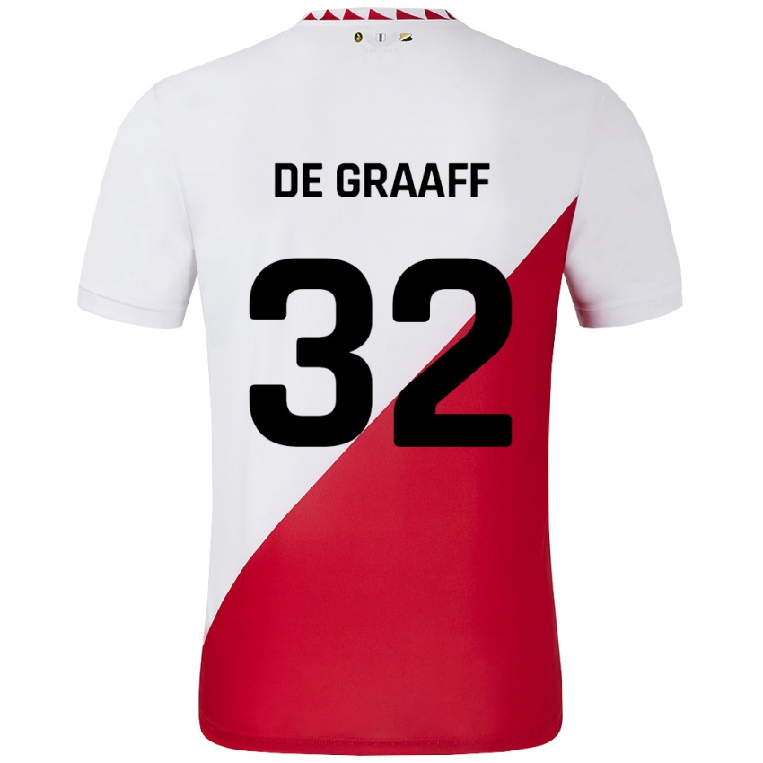 Kinder Tom De Graaff #32 Weiß Rot Heimtrikot Trikot 2024/25 T-Shirt