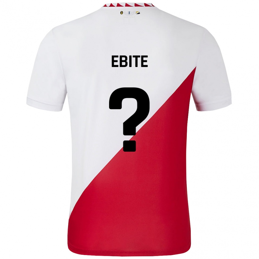 Kinder Shedrach Ebite #0 Weiß Rot Heimtrikot Trikot 2024/25 T-Shirt