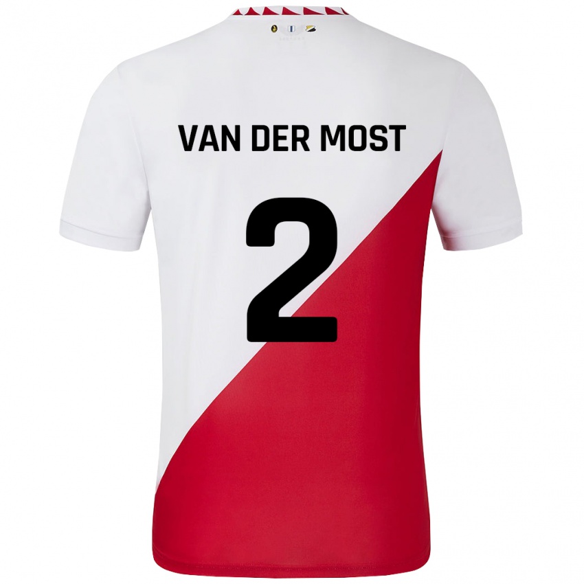 Kinder Liza Van Der Most #2 Weiß Rot Heimtrikot Trikot 2024/25 T-Shirt